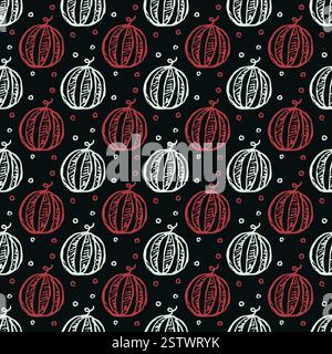motif pastèque sans couture. illustration vectorielle doodle avec pastèque. motif avec pastèque Illustration de Vecteur