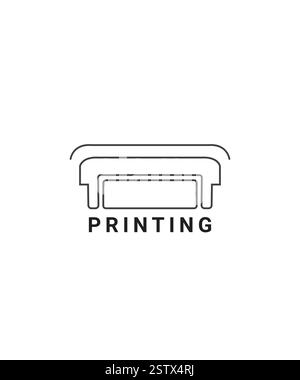 Conception de logo d'impression numérique, logo de magasin d'impression, conception de logo de machine d'impression Illustration de Vecteur