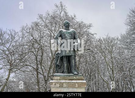 Winter, Schnee, Denkmal Albrecht von Roon, Großer Stern, Tiergarten, Mitte, Berlin, Deutschland Banque D'Images