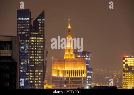 Vue aérienne de la zone ouest de la baie Doha City. Centre commercial et financier du Qatar Banque D'Images