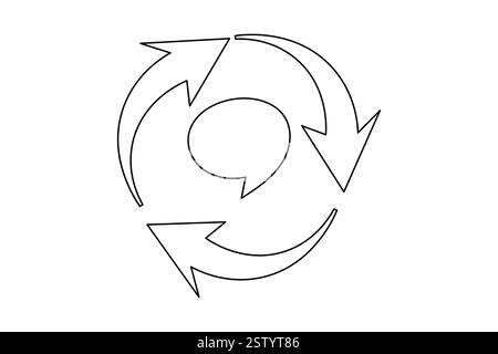 Bulle de parole dessin d'une ligne de l'icône vectorielle minimaliste avec noir et blanc Illustration de Vecteur