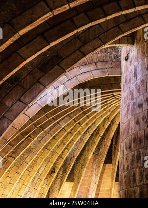 Partie du grenier des baleines à la Pedrera ou Casa Mila à Barcelone. Banque D'Images