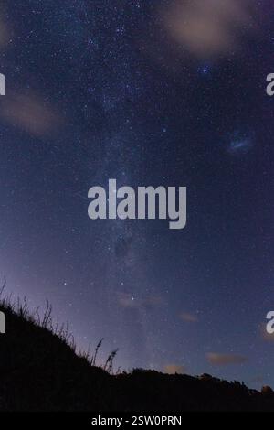 Ciel étoilé vu à Gannet Colony sur Muriwai Beach près d'Auckland, Nouvelle-Zélande Banque D'Images