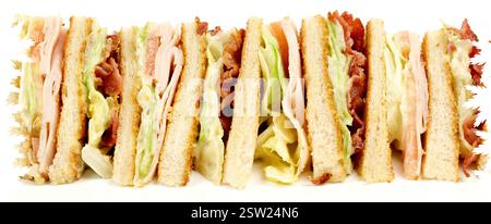 Club Sandwich avec bacon - restauration rapide sur fond blanc Banque D'Images