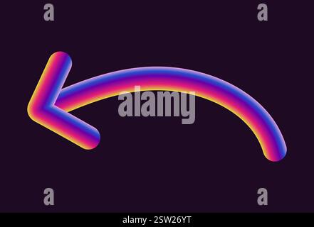 design vectoriel au néon vibrant avec des flèches dans diverses formes et directions. les flèches ont un effet dégradé brillant, combinant des teintes claires de jaune, ora Illustration de Vecteur