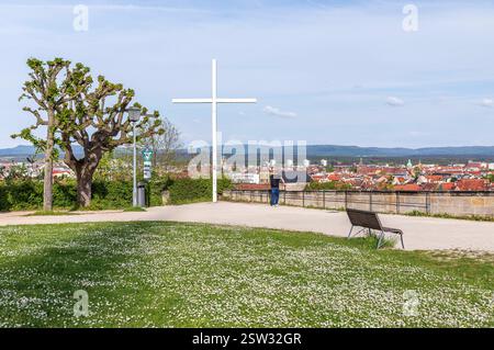 Schöne Aussicht vom Michaelisberg auf die Altstadt von Bamberg, Bayern, Deutschland *** belle vue du Michaelisberg à la vieille ville de Bambe Banque D'Images