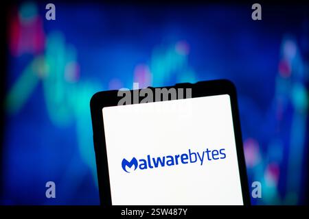Dhaka, Bangladesh- le logo Malwarebytes est affiché sur le smartphone. Banque D'Images