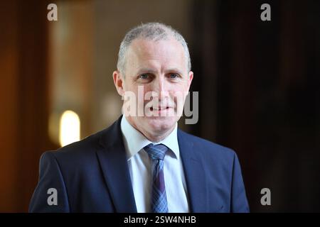 Édimbourg, Écosse, Royaume-Uni. 20 février 2025. SUR LA PHOTO : Michael Matheson MSP. Session hebdomadaire des premiers ministres questions à l'intérieur de la chambre et des couloirs à Holyrood au Parlement écossais. Crédit : Colin d Fisher crédit : Colin Fisher/Alamy Live News Banque D'Images
