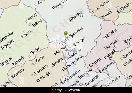 aiguille verte dans la ville de maroua du cameroun carte politique Banque D'Images