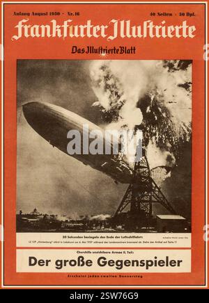 L'explosion et l'incendie du dirigeable Hindenburg au New Jersey tuent 33 membres de son équipage. 6 mai 1937 Frankfurter illustré. ÉTATS-UNIS Banque D'Images