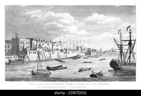 Une vue prise près du pont Limehouse, donnant sur le Thames -Yale Center for British Art Banque D'Images
