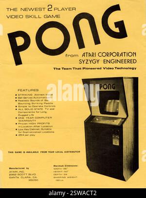 1971 Pong sport jeu vidéo d'arcade par Atari/ Syzygy Banque D'Images