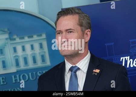 Washington, Vereinigte Staaten. 20 février 2025. Michael Waltz, conseiller à la sécurité nationale, participe au briefing quotidien à la Maison Blanche à Washington, DC, le 20 février 2025. Crédit : Chris Kleponis/CNP/dpa/Alamy Live News Banque D'Images