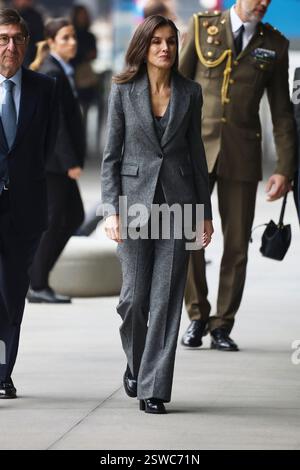 Madrid, Espagne. 20 février 2025. La reine Letizia d'Espagne assiste à la réunion du conseil d'administration de la Fondation Jeunesse de la FAD au Campus Repsol. (Crédit image : © Jack Abuin/ZUMA Press Wire) USAGE ÉDITORIAL SEULEMENT! Non destiné à UN USAGE commercial ! Banque D'Images