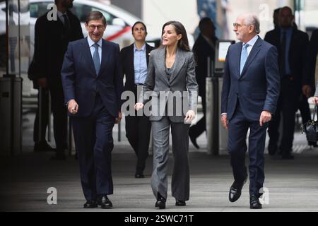 Madrid, Espagne. 20 février 2025. La reine Letizia d'Espagne assiste à la réunion du conseil d'administration de la Fondation Jeunesse de la FAD au Campus Repsol. (Crédit image : © Jack Abuin/ZUMA Press Wire) USAGE ÉDITORIAL SEULEMENT! Non destiné à UN USAGE commercial ! Banque D'Images