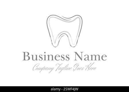 Logo gris dentiste ou dentiste mince Illustration de Vecteur