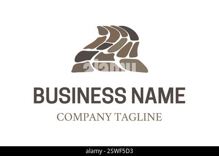 Aménagement paysager simple et logo de chaussée Illustration de Vecteur