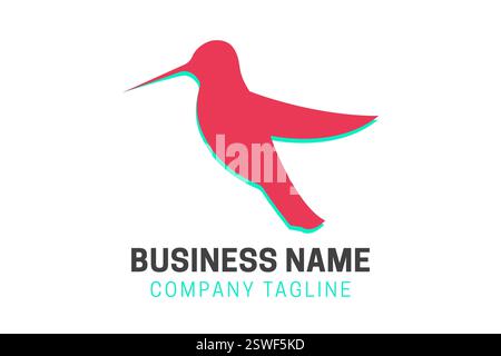 Logo coloré Hummingbird Silhouette Illustration de Vecteur