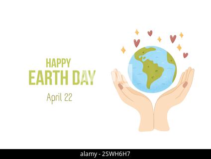 Joyeux jour de la Terre - affiche de sensibilisation à l'environnement Illustration de Vecteur