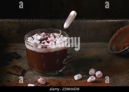 Chocolat chaud avec des guimauves Banque D'Images