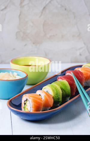 Ensemble de rouleaux de sushi Banque D'Images