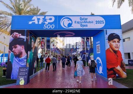 Vue générale du complexe international de tennis et de squash Khalifa lors du Qatar ExxonMobil Open 2025, ATP 500 Tennis ouvert le 21 février 2025 à Doha, Qatar Banque D'Images