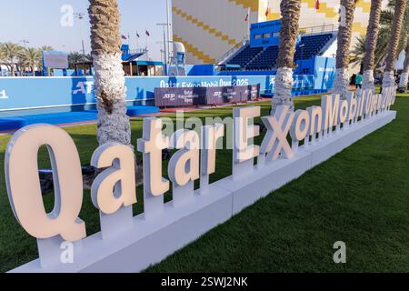 Vue générale du complexe international de tennis et de squash Khalifa lors du Qatar ExxonMobil Open 2025, ATP 500 Tennis ouvert le 21 février 2025 à Doha, Qatar Banque D'Images