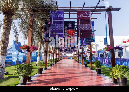 Vue générale du complexe international de tennis et de squash Khalifa lors du Qatar ExxonMobil Open 2025, ATP 500 Tennis ouvert le 21 février 2025 à Doha, Qatar Banque D'Images