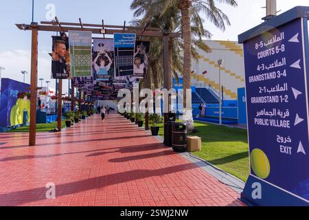 Vue générale du complexe international de tennis et de squash Khalifa lors du Qatar ExxonMobil Open 2025, ATP 500 Tennis ouvert le 21 février 2025 à Doha, Qatar Banque D'Images