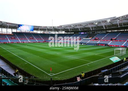 Valencia, Espagne. 21 février 2025. Le stade photographié avant un match de football entre l'équipe nationale belge les Red Flames et l'Espagne, à Valence, en Espagne, vendredi 21 février 2025, lors de la première journée du groupe A3 de la compétition de la Ligue des Nations féminines 2024-25. BELGA PHOTO JOMA GARCIA i GISBERT crédit : Belga News Agency/Alamy Live News Banque D'Images