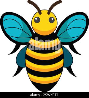 Une icône vectorielle d'abeille est un graphique numérique évolutif représentant une abeille conçu pour être utilisé dans des logos, des sites Web et des illustrations. Illustration de Vecteur