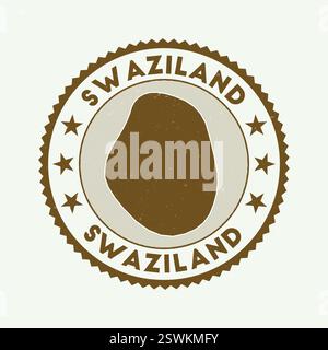 Emblème Eswatini. Timbre rond de pays avec forme d'Eswatini, isolignes et texte rond. Badge attrayant. Illustration vectorielle attrayante. Illustration de Vecteur