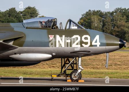 Avion de chasse historique Hawker Hunter à la base aérienne de Kleine-Brogel, Belgique - 13 septembre 2021 Banque D'Images