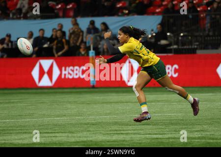 Vancouver, Vancouver, C.-B., Canada. 21 février 2025. Match de rugby féminin World Rugby Sevens Series entre le Canada et le Brésil au BC place Stadium de Vancouver, Canada, le 21 février 2025. (Photo de Tomaz Jr/Pximages) (crédit image : © Tomaz Jr/PX Imagens via ZUMA Press Wire) USAGE ÉDITORIAL SEULEMENT! Non destiné à UN USAGE commercial ! Banque D'Images