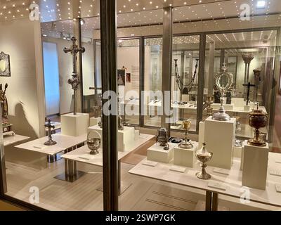 Expositions au Museo das Peregrinacións e de Santiago' (Musée du pèlerinage et de Santiago), Saint-Jacques-de-Compostelle, Galice, Espagne Banque D'Images