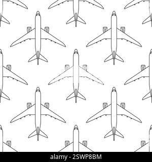 Structure sans soudure d'un avion bimoteur de passagers à contour de contour Illustration de Vecteur