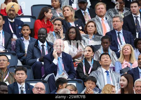 26 juillet 2024 - Paris, France : Gianni Infantino, président de la Fédération internationale de Football Association, assiste à la cérémonie d'ouverture de la Banque D'Images