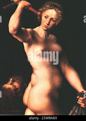 HEMESSEN, Jan Sanders van (né vers 1500, Hemishem, d. 1556, Haarlem) Judith 1540 huile sur panneau Art Institute of Chicago, Chicago --- mots-clés : ------------- Auteur : HEMESSEN, Jan Sanders van titre : Judith chronologie : 1501-1550 École : flamande forme : peinture type : religieux Banque D'Images