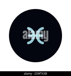 Horoscope du zodiaque. Symbole d'icône astrologique de poissons. Signe d'étoile stylisé ésotérique. Illustration vectorielle de ligne simple Illustration de Vecteur