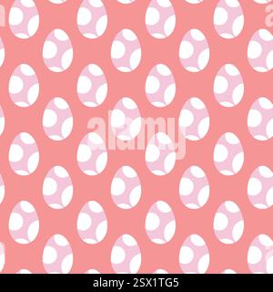 Motif sans couture avec motifs d'œuf à pois roses pour les thèmes de Pâques Illustration de Vecteur