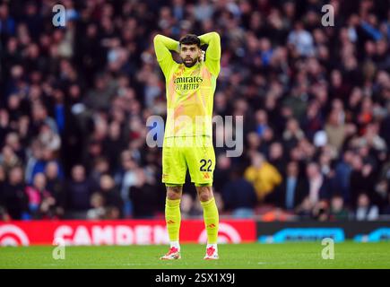 Le gardien de l'arsenal David Raya après le match de premier League à l'Emirates Stadium de Londres. Date de la photo : samedi 22 février 2025. Banque D'Images