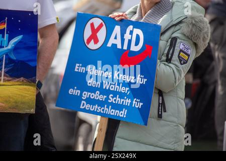 Aschaffenburg : Demo gegen linke Hetze und Gewalt***Schild mit Werbung für die AFD Banque D'Images