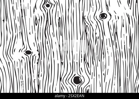 Fond de motif en bois. Texture sans couture en bois. Texture de grain de bois. Motif ondulé sans couture. Fond en bois dessiné à la main. Fond abstrait gris. Illustration de Vecteur