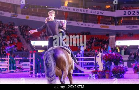 Gothenburg, Suède. 22 février 2025. Svea Voltige pendant le Gothenburg Horse Show à S. Credit : Per Ljung/Alamy Live News Banque D'Images