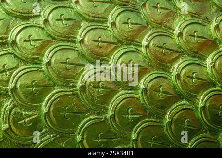 Wat Plai Laem, Bophut, Koh Samui, Thaïlande, 10 février, 2025, photographie rapprochée d'écailles de dragon chinois, à utiliser comme fond coloré Banque D'Images