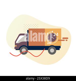 Service de livraison haute vitesse 24H disponible - icône en tant que fichier EPS 10 Illustration de Vecteur