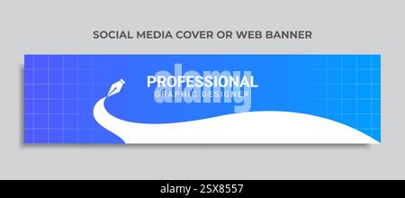 Couvertures de médias sociaux ou bannières Web pour les graphistes professionnels Illustration de Vecteur