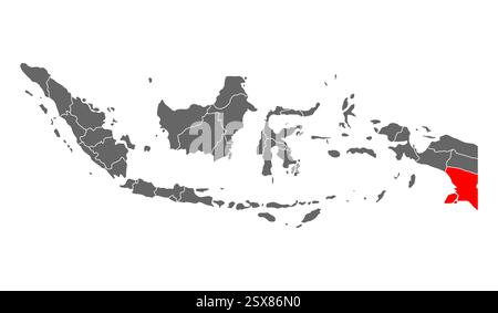 Indonésie détail de la forme de la carte de Papouasie du Sud, illustration vectorielle de symbole d'icône de concept graphique Flat Web . Illustration de Vecteur