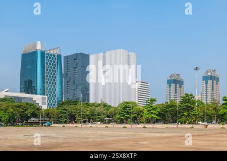 Paysage du quartier central des affaires de Jakarta, la capitale de l'Indonésie Banque D'Images