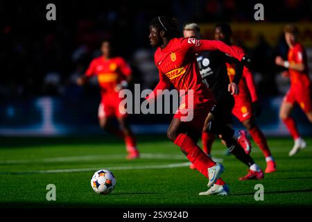 Farum, Danemark. 23 février 2025. FC Nordsjaelland moeder Soenderjyske i Superligaen paa droit à Dream Park i Farum soendag den 23. février 2025. Crédit : Ritzau/Alamy Live News Banque D'Images